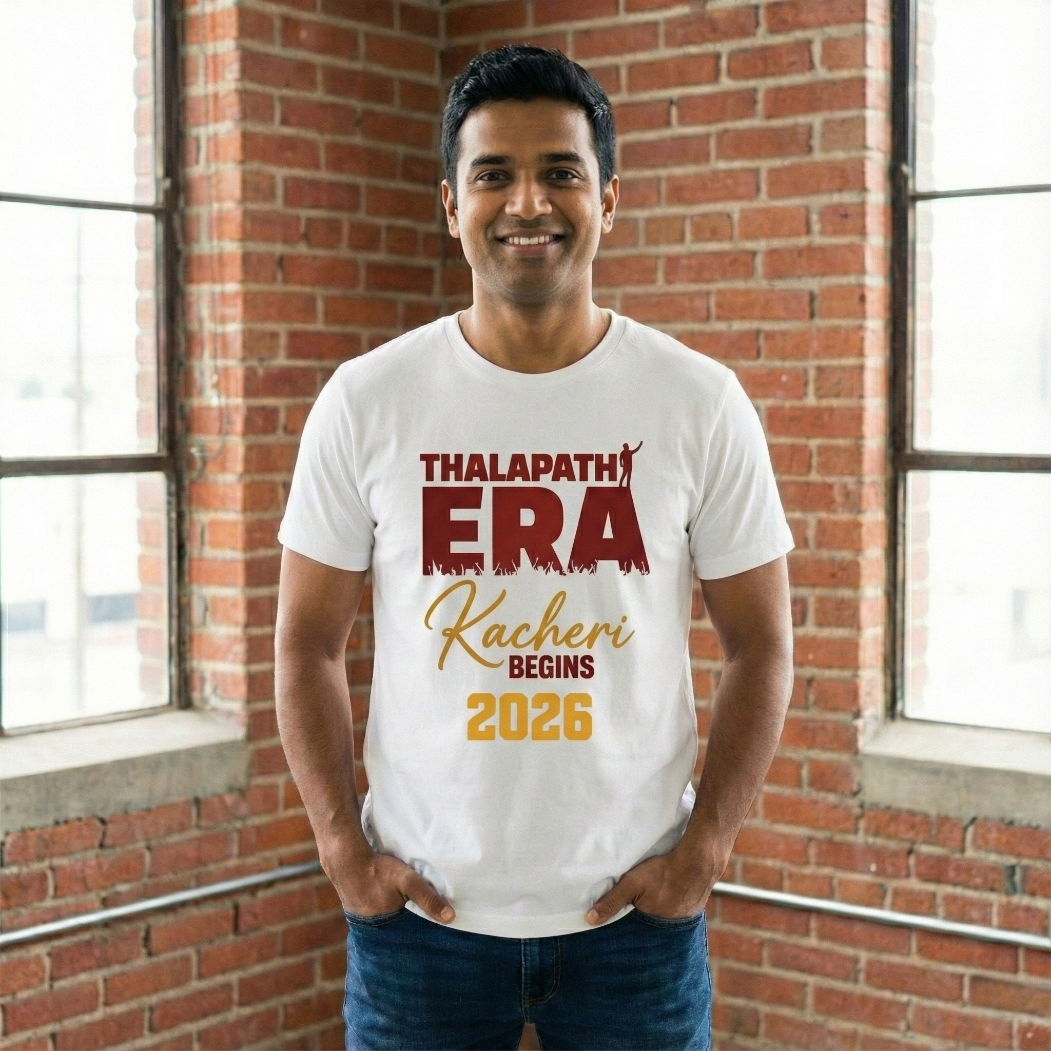 The Thalapathy Era: "Kacheri Begins" 2026 T-Shirt - Image 4